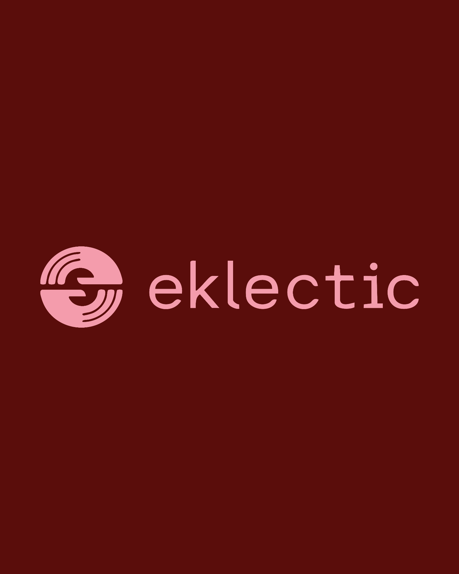 Eklectic tagline lockup with brand mark